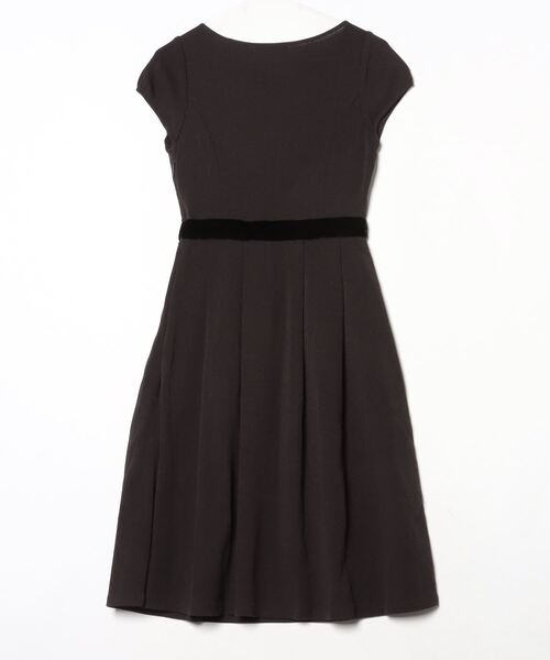 René 半袖ひざ丈ワンピース 36 Rene 「Rene」 リボン半袖ワンピース 36 ブラック レディース