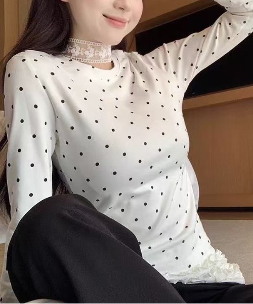 WEGO（ウィゴー） tシャツ 「お気に入り9000人突破！」26AW長袖「水玉