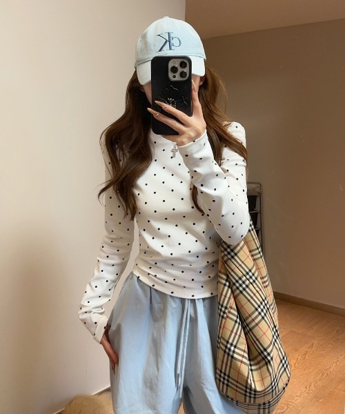 WEGO（ウィゴー） tシャツ 「お気に入り9000人突破！」26AW長袖「水玉