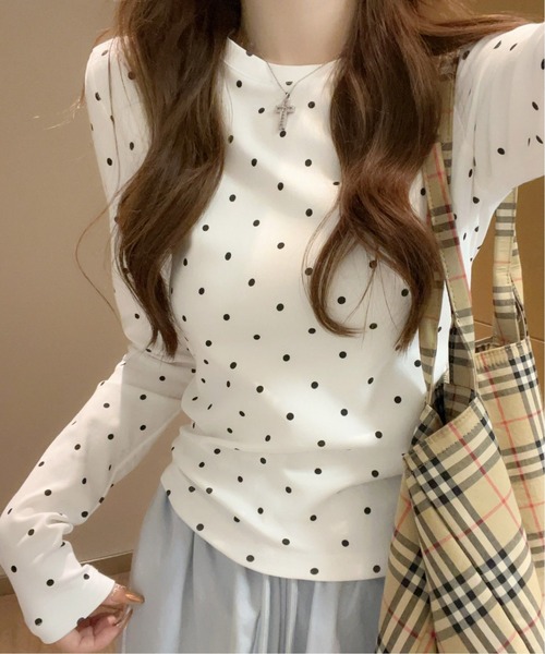 WEGO（ウィゴー） tシャツ 「お気に入り9000人突破！」26AW長袖「水玉