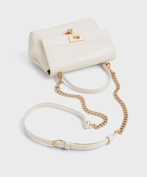 CHARLES & KEITH◆Lennie チェーンショルダーバッグ◆送料込 CHARLES ＆ KEITH ハンドバッグ Lennie レニー チェーン