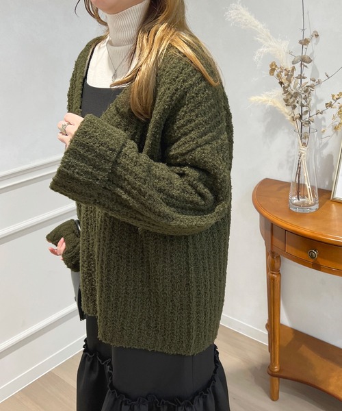 「apres jour」 Vネックニット X-LARGE カーキ レディース_画像2