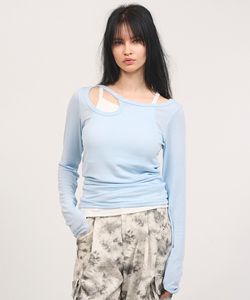 tシャツ 「Nora Lily」「elle」Design Cut L/S Pull Top Set レディース