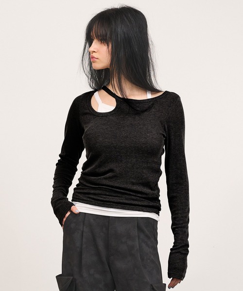 tシャツ 「Nora Lily」「elle」Design Cut L/S Pull Top Set レディース Nora Lily tシャツ 「Nora Lily」「elle」Design Cut L/S Pull