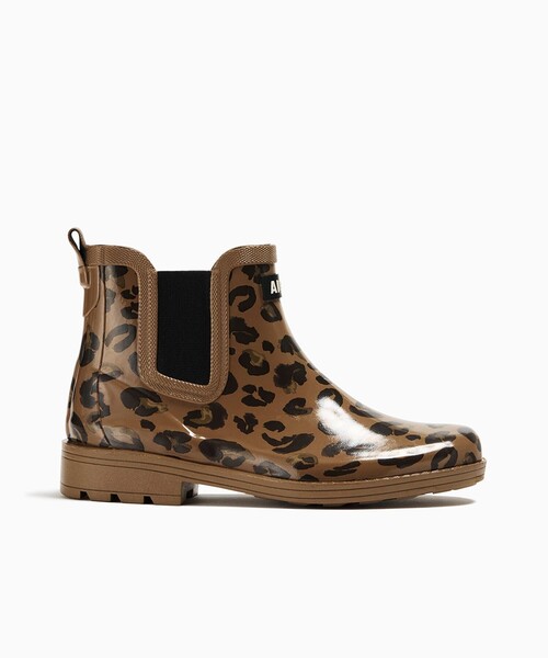 AIGLE 長靴 レインブーツ カーヴィル ヒョウ柄プリント