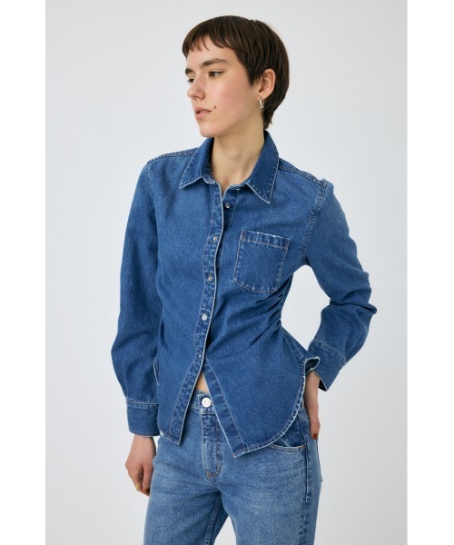 moussy デニムブラウス MOUSSY（マウジー） ブラウス シャツ WAIST FIT DENIM シャツ