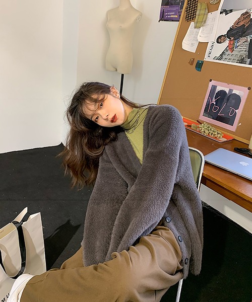 「Doula Doula」 ニットカーディガン FREE ベージュ レディース_画像7