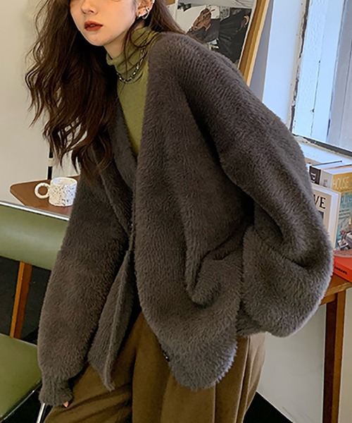 「Doula Doula」 ニットカーディガン FREE ベージュ レディース_画像9