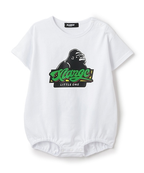 XLARGE KIDS ベビー服 ロンパース OGゴリラ＆ロゴ半袖ロンパース