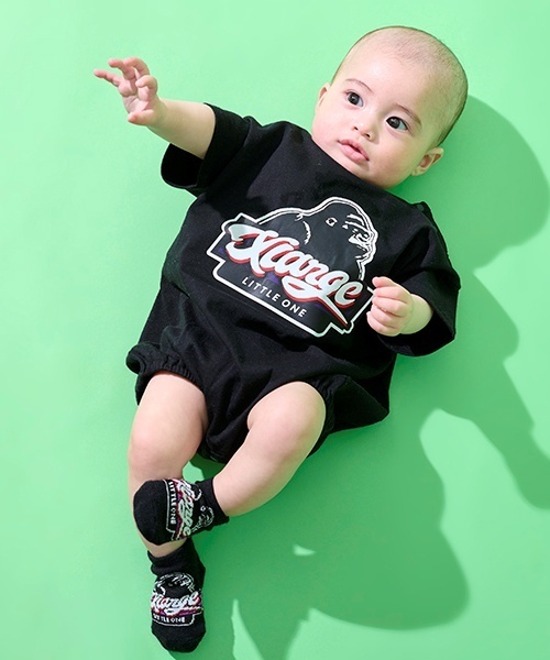 XLARGE KIDS ベビー服 ロンパース OGゴリラ＆ロゴ半袖ロンパース