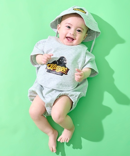 XLARGE KIDS ベビー服 ロンパース OGゴリラ＆ロゴ半袖ロンパース