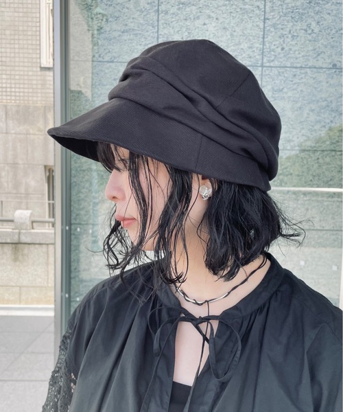 みて◎えん帽◎黒◎帽子◎mite みて