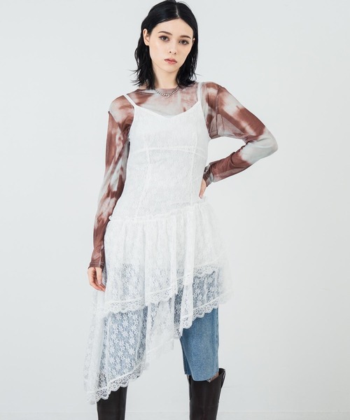 キャミワンピ レース フリル☆。.:＊・゜ ワンピース レース切替フリルキャミワンピ : ZOZOTOWN Yahoo!店