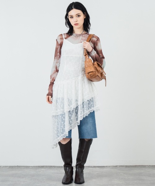 ANAP ワンピース レースフリルミニキャミワンピース : ZOZOTOWN