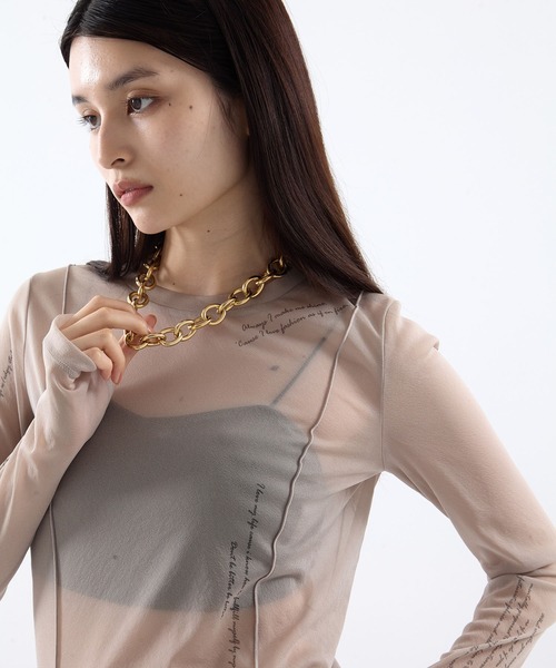 tシャツ 「STUDIOUS/ステュディオス」Tattoo Skin Mesh Top/タトゥースキンメッシュトップス レディース STUDIOUS/ステュディオス】Tattoo Skin Mesh Top/タトゥースキン