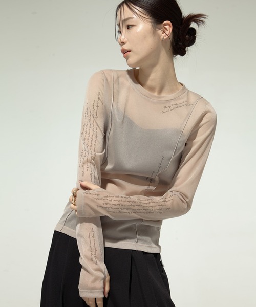 トップス studious / tattoo skin top / sheer top STUDIOUS（ステュディオス） tシャツ 「STUDIOUS/ステュディオス