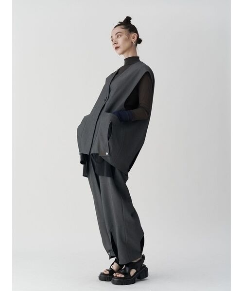 UN3D. ベスト ジレ SHEER POCKET 2WAY COCOON VEST / シアー