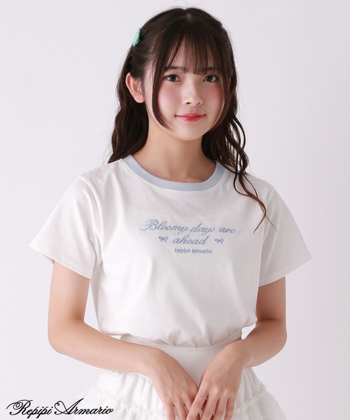 repipi armario（レピピアルマリオ） tシャツ 「girly line」Bloomy