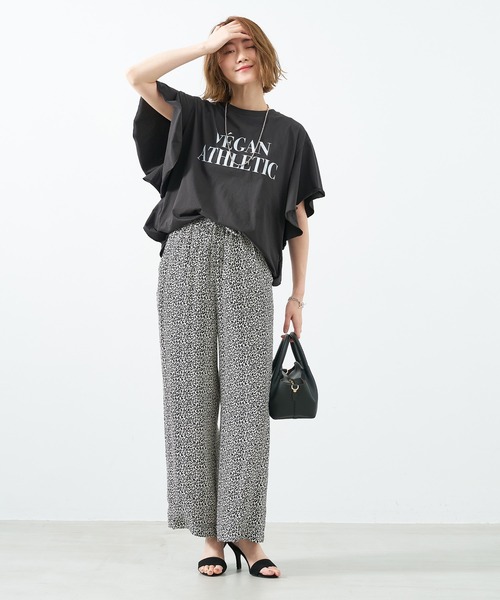 MICA&DEAL パンツ プリントストレートパンツ レディース