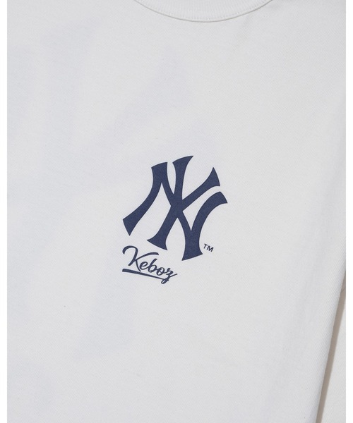 【希少モデル】Keboz バックロゴ ワンポイントロゴ KEBOZ tシャツ × MLB NEW YORK YANKEES LOGO S/S TEE メンズ