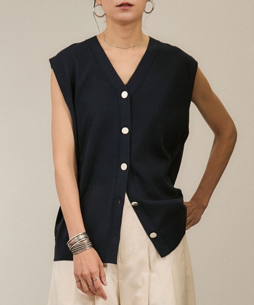 ベスト ジレ ピークドラペル 2ボタン ジレ レディース Demi-Luxe BEAMS｜【7/25再値下げ】ピークドラペル 2ボタン ジレ