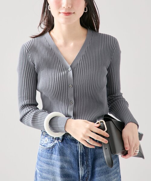 「VERMEIL par iena」 ニットカーディガン FREE グレー レディース