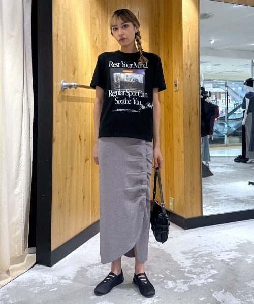SLY（スライ） スカート FRONT BUTTON KNIT SK フロントボタン ニット