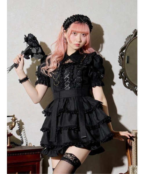 NOEMIE ノエミー レースアップサスペンダーティアード　ワンピースのみ NOEMIE ワンピース レースアップサスペンダーティアード