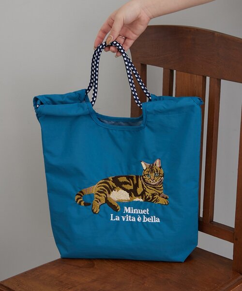 ロブスター刺繍　茄子紺カラー　ミニトートBAG ロブスター刺繍 茄子紺カラー ミニトートBAG
