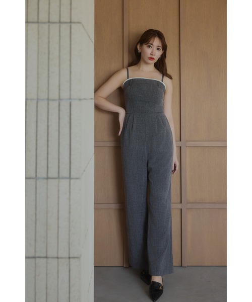 サロペット・オーバーオール・オールインワン Frilled Tweed Jumpsuit Her lip to オールインワン Frilled Tweed Jumpsuit レディース