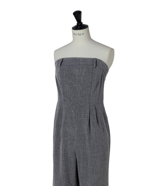 サロペット・オーバーオール・オールインワン Frilled Tweed Jumpsuit Her lip to オールインワン Frilled Tweed Jumpsuit レディース