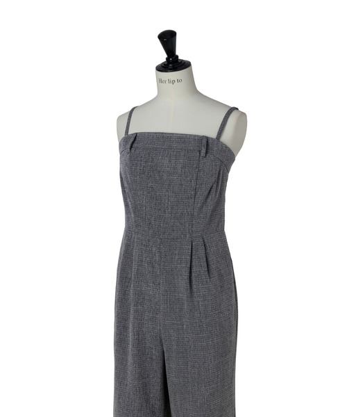 Her lip to オールインワン Frilled Tweed Jumpsuit レディース
