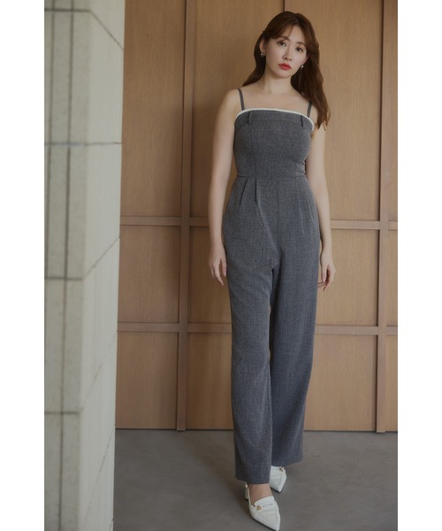 サロペット・オーバーオール・オールインワン Frilled Tweed Jumpsuit Her lip to オールインワン Frilled Tweed Jumpsuit レディース
