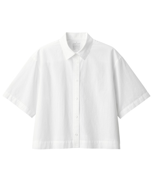 「無印良品」 半袖シャツ L ホワイト レディース