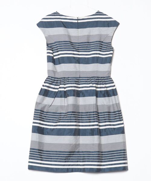 「ESTNATION bis」 ボーダー柄ノースリーブワンピース 36 ネイビー レディース_画像2