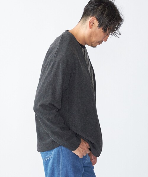 SHIPS（シップス） カーディガン SHIPS:「手洗い可能」ドビー メッシュ