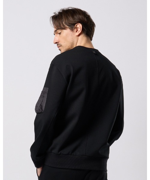 wjk スウェット トレーナー ブラック 袖ポケット wjk トレーナー スウェット utility pocket sweatshirt メンズ