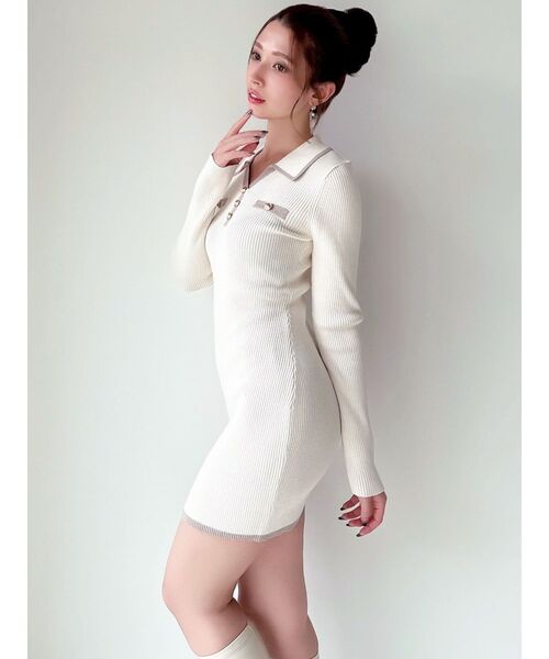 RESEXXY ワンピース バイカラーニットポロワンピース : ZOZOTOWN