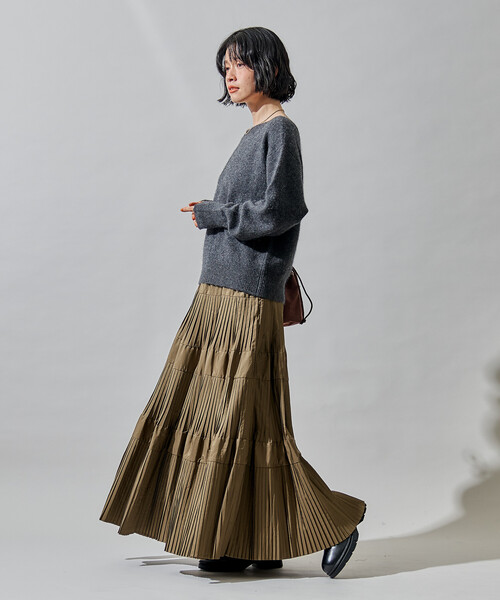 FREAK'S STORE スカート タフタ プリーツティアードスカート