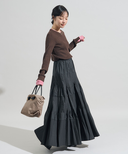 新作 タフタプリーツスカート（ブラック） machatt タフタプリーツスカート（ブラック） | MACHATT ONLINE STORE