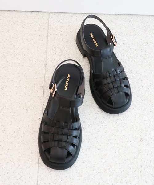 「MODE KAORI」 フラットサンダル 24.5cm アイボリー レディース_画像6