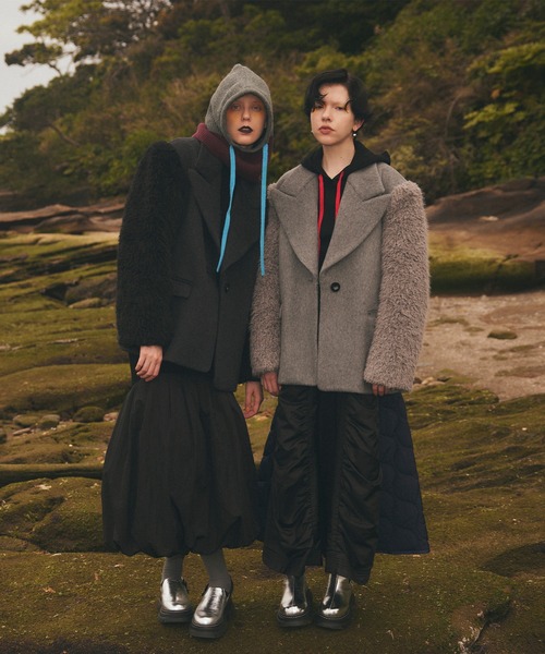 コート アウター SLEEVE FUR BIG SHOULDER CT レディースの画像