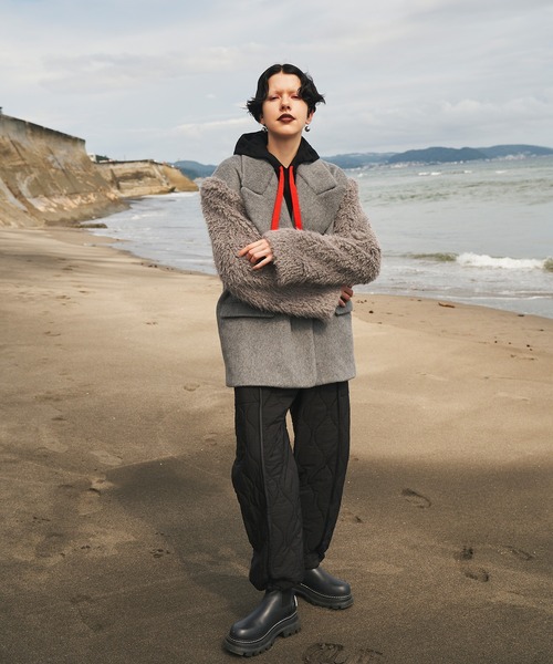 コート アウター SLEEVE FUR BIG SHOULDER CT レディースの画像
