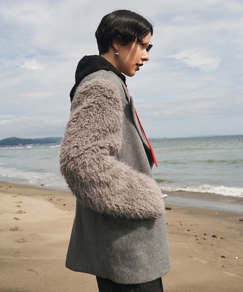 コート アウター SLEEVE FUR BIG SHOULDER CT レディースの画像
