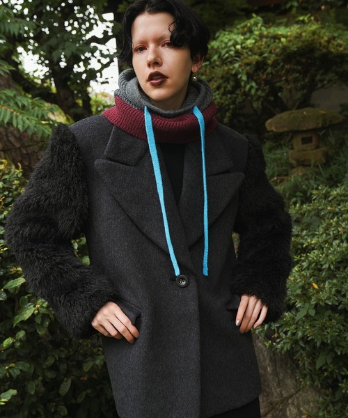 コート アウター SLEEVE FUR BIG SHOULDER CT レディースの画像
