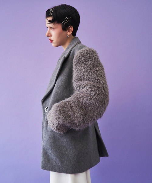 コート アウター SLEEVE FUR BIG SHOULDER CT レディースの画像