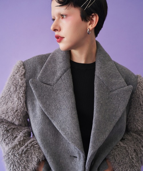 コート アウター SLEEVE FUR BIG SHOULDER CT レディースの画像