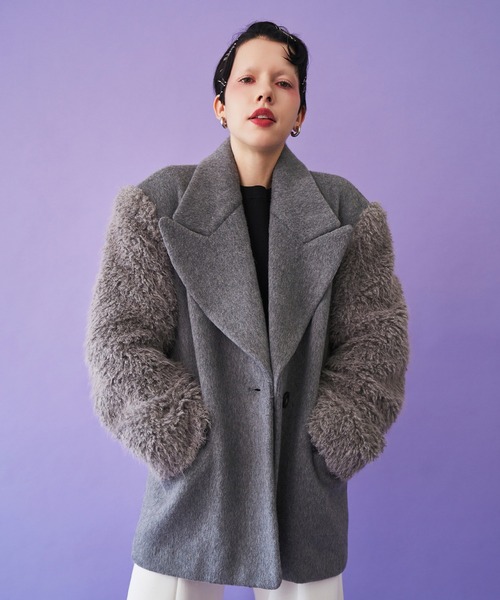 コート アウター SLEEVE FUR BIG SHOULDER CT レディースの画像