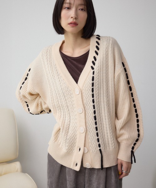 AZUL BY MOUSSY（アズールバイマウジー） カーディガン ステッチ