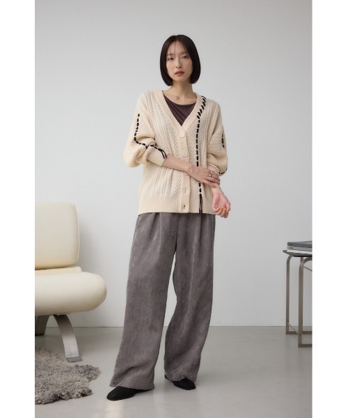 MOUSSY 新作 カーディガン カーデ AZUL BY MOUSSY（アズールバイマウジー） カーディガン ステッチ